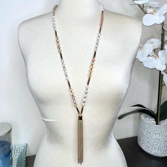 Boho Beaded Pearl Tassel Necklace - Picture 9 of 12